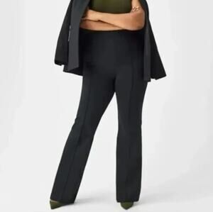 SPANX The Perfect Pant High Rise Flare Classic Black Sz L Tall $168 {ZZ38}